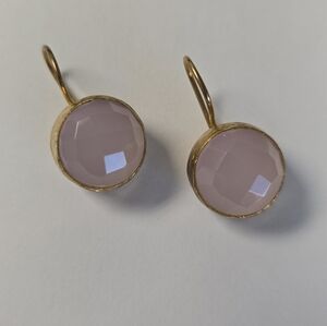Rose Quartz Drop Earrings From Turkey